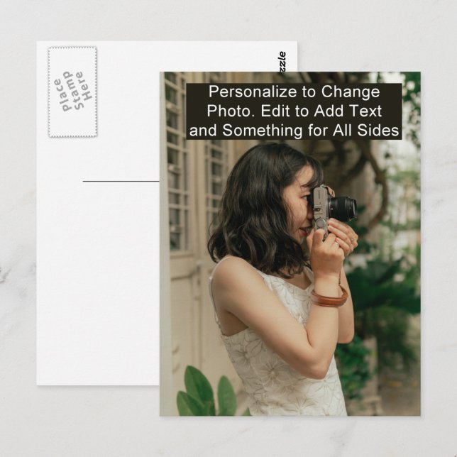 Customise Add Name Photo or Artwork Postcard (Front/Back)