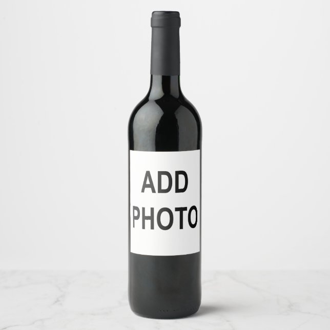 Customise Add Name Photo or Artwork Wine Label (Front)