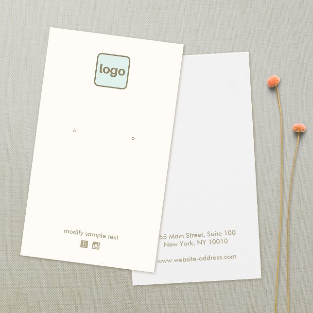 Customise  Add Your Logo Cream Earring Display  (Creator Uploaded)