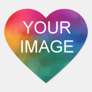 Customise Add Your Photo Image Company Logo Heart Sticker