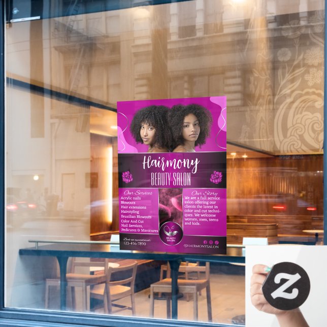 Customise African American Beauty Salon Front (Cafe Window)
