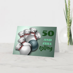 Customise Age  bowling Birthday Card