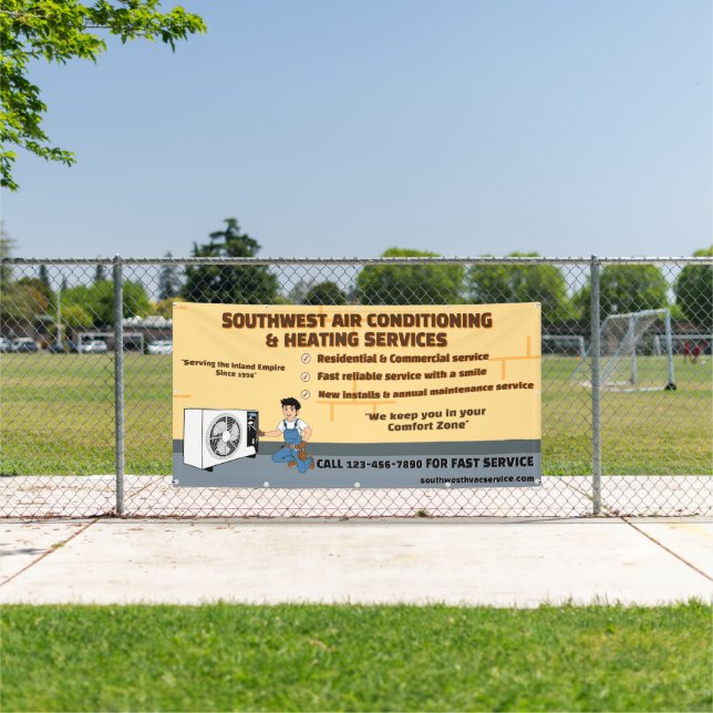 Customise Air Conditioning Heating HVAC Large Banner (Insitu)