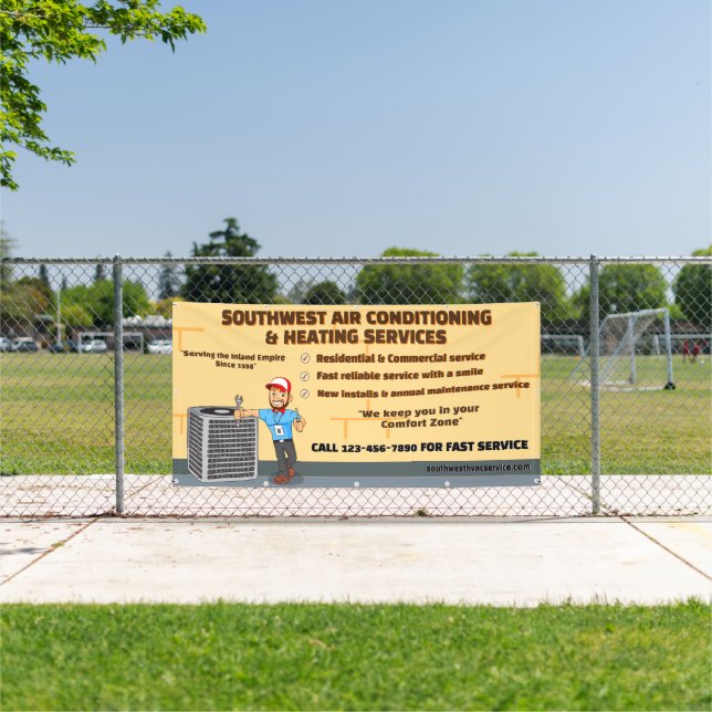 Customise Air Conditioning Heating HVAC Large Banner (Insitu)