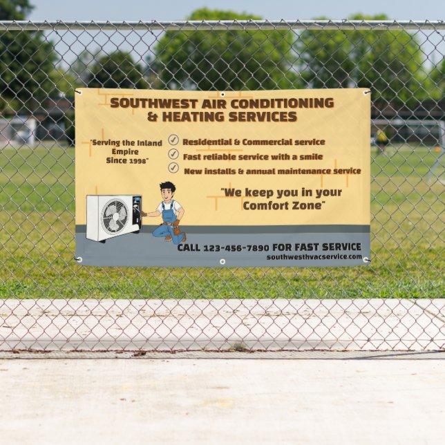 Customise Air Conditioning Heating HVAC Shop Banner (Insitu)