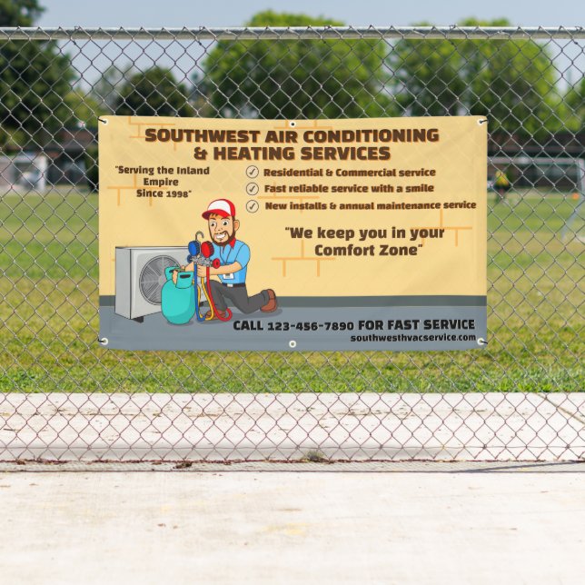 Customise Air Conditioning Heating HVAC Shop Banner (Insitu)