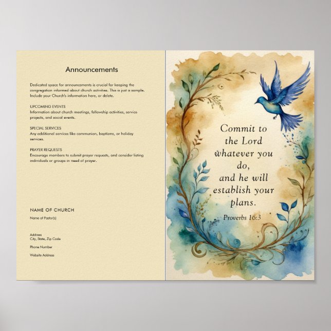 Customise and Download Church Bulletin Poster (Front)