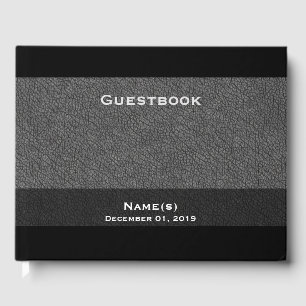 Customise and Personalise, Dark Grey Textured Guest Book