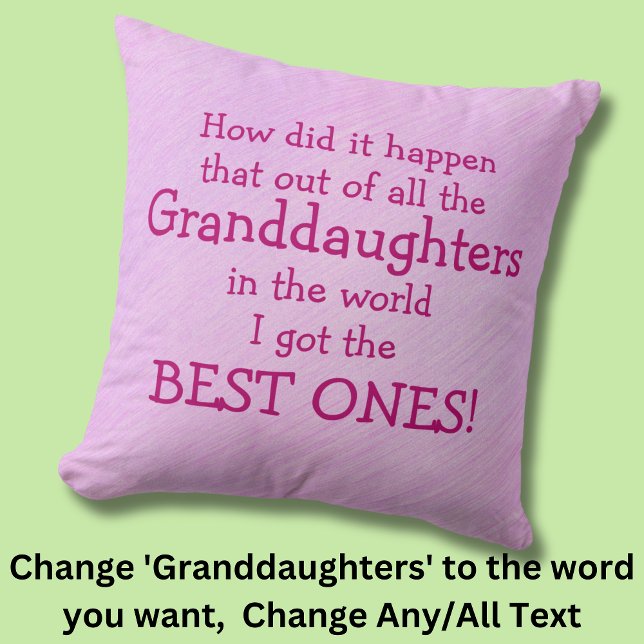 Customise ANY Text - Gift for Granddaughters Cushion (Creator Uploaded)