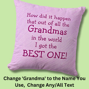 Customise ANY Text - Gift for Grandma Grandmother Cushion