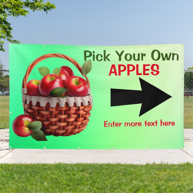 Customise Apples For Sale Pick Your Own Large Banner (Outside)