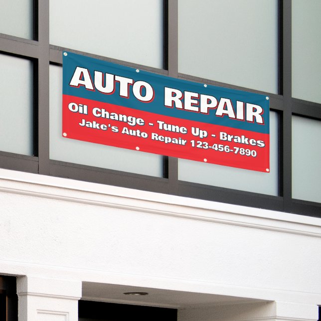 Customise Auto Repair Service Brakes Oil Change Banner (Outside Building)