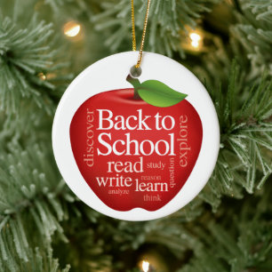 Customise Back to School  Ceramic Ornament
