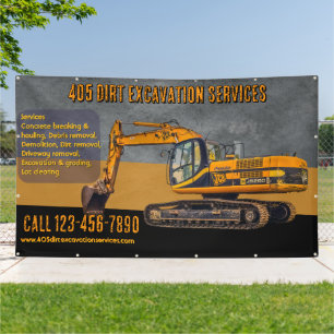 Customise Backhoe Excavation Services Contractor Banner