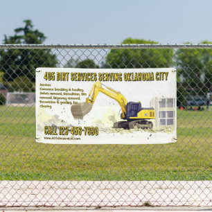 Customise Backhoe General Contractor Construction Banner