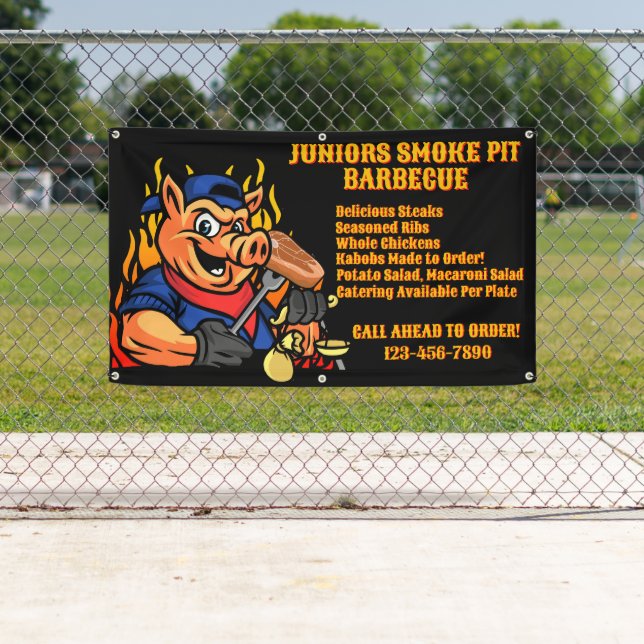 Customise Barbecue Smoker Mobile Business Banner (Insitu)