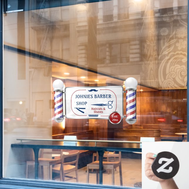 Customise Barber Pole Barber Shop Business (Cafe Window)