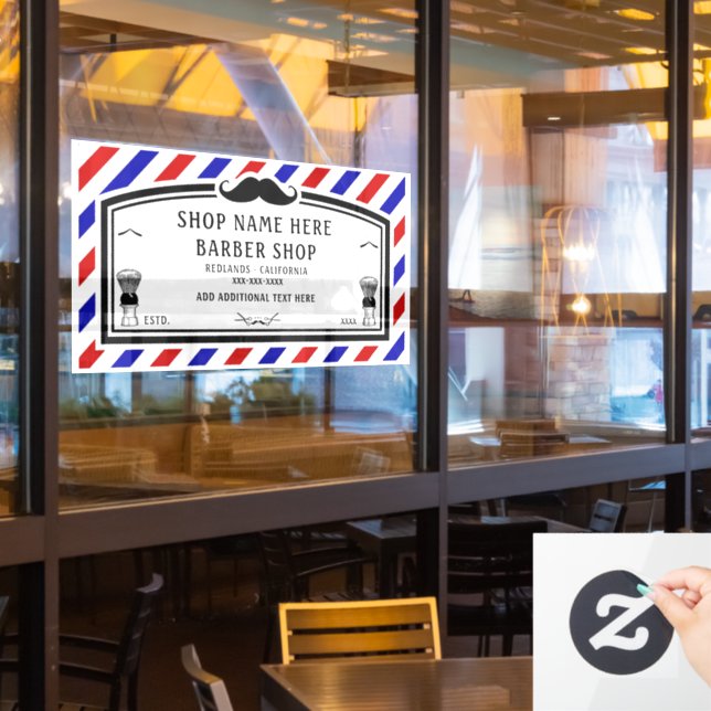 Customise Barber Shop Advert Front  (Restaurant Window)