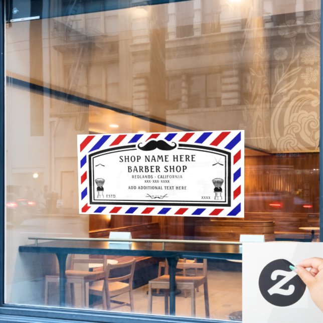 Customise Barber Shop Advert Front  (Cafe Window)