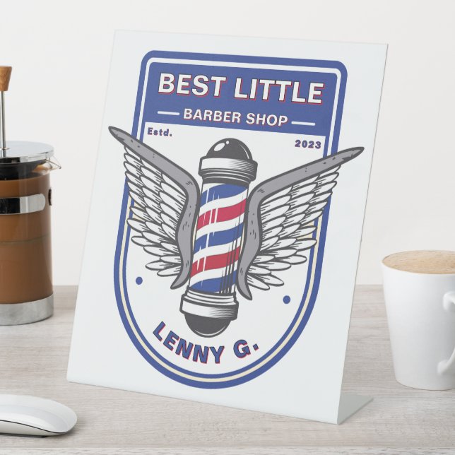 Customise Barber Shop Chair Station ID  Pedestal Sign (In SItu)