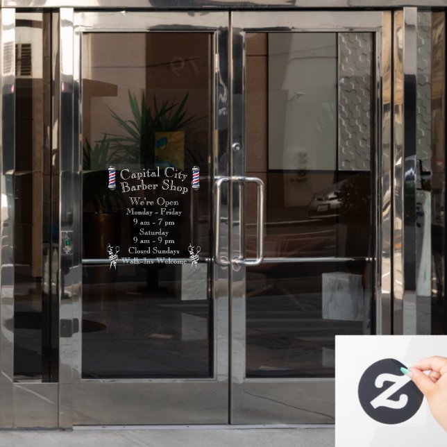Customise Barber Shop Weekly Open Hours (Office Door)