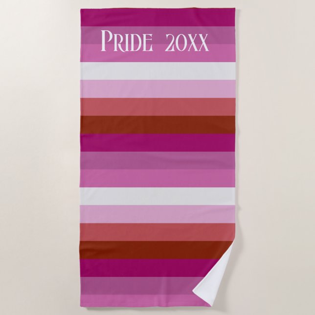Customise Beach Towel - Lesbian Pride Flag (Front)