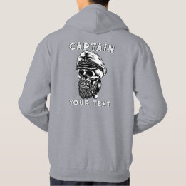Customise Bearded Sea Captain Skull Smoking Pipe  Hoodie