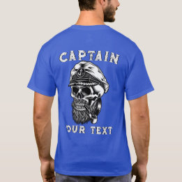 Customise Bearded Sea Captain Skull Smoking Pipe T-Shirt