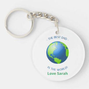 Customise Best Dad in the World Key Ring