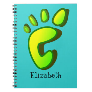 Customise Big Lime Green Footprint Notebook