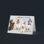 Customise Birthday Card - Dogs Sat in a Row<br><div class="desc">Cute birthday card with the option to add a message inside or leave blank.</div>