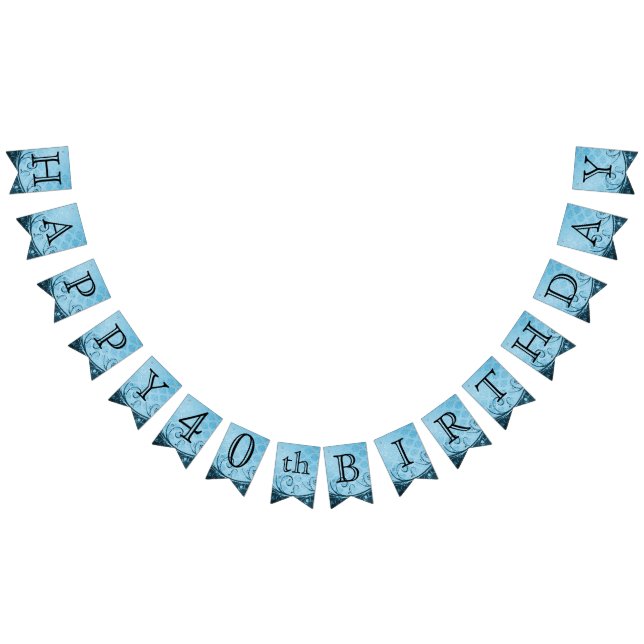 Customise Birthday - Decorative Blue Bunting (All)