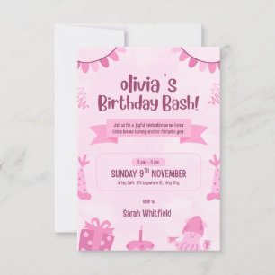 Customise Birthday Girl Invitation
