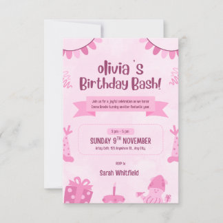 Customise Birthday Girl Invitation