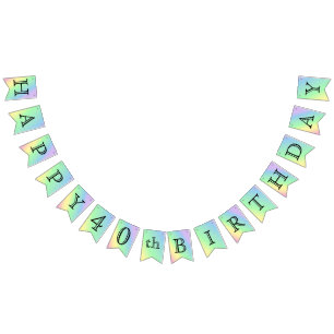Customise Birthday - Pastel Rainbow Bunting