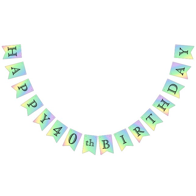 Customise Birthday - Pastel Rainbow Bunting (All)