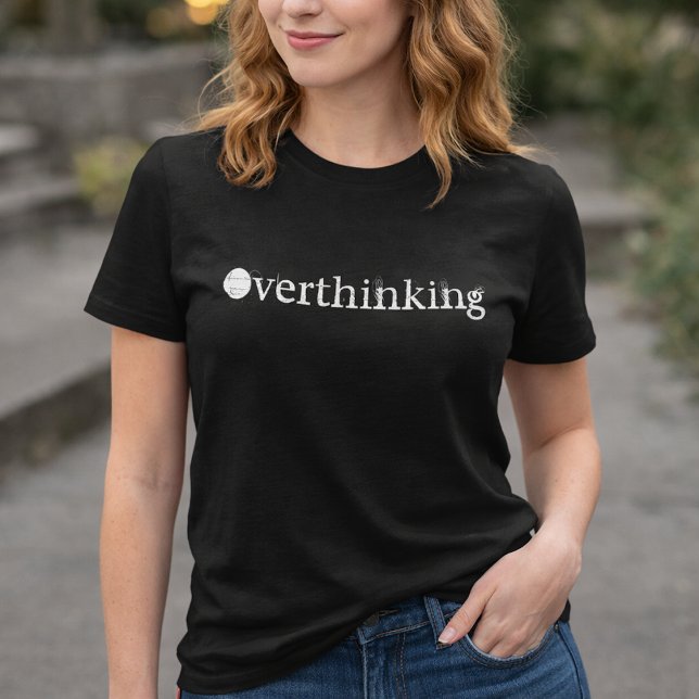 Customise Black Cringe Overthinking Women T-Shirt (Creator Uploaded)