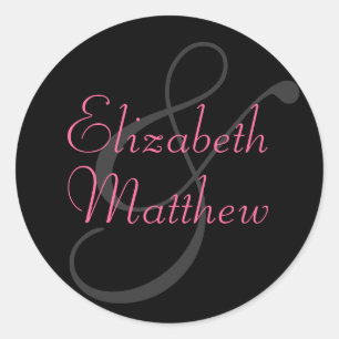 Customise Black First Names Seal Sticker