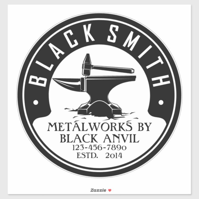 Customise Blacksmith Black Anvil Metal Works Auto (Sheet)