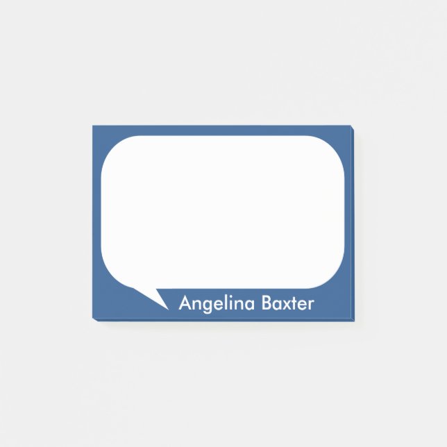 Customise blue and white Talk Bubble Post-it Notes (Front)