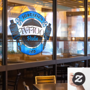 Customise Blue Tattoo Shop Business Front