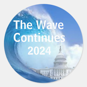Customise Blue Wave Election 2024 Classic Round Sticker