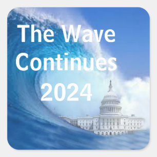 Customise Blue Wave Election 2024 Square Sticker
