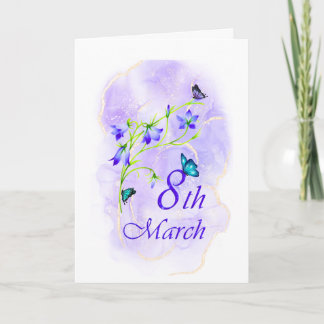 Customise Bluebell Flower Car Folded Greeting Card