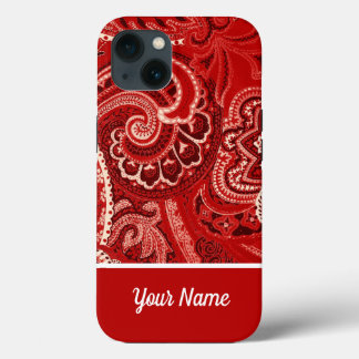 Customise Boho Red Bandanna Case-Mate iPhone Case