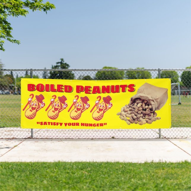 Customise Boiled Peanuts For Sale Fence Large Banner (Insitu)