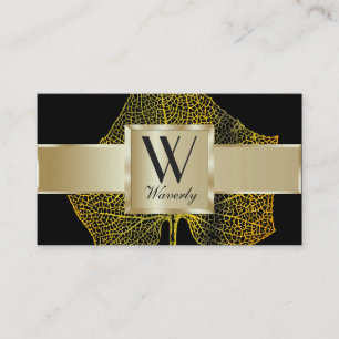 Customise both sides of Gold Leaf Business Card