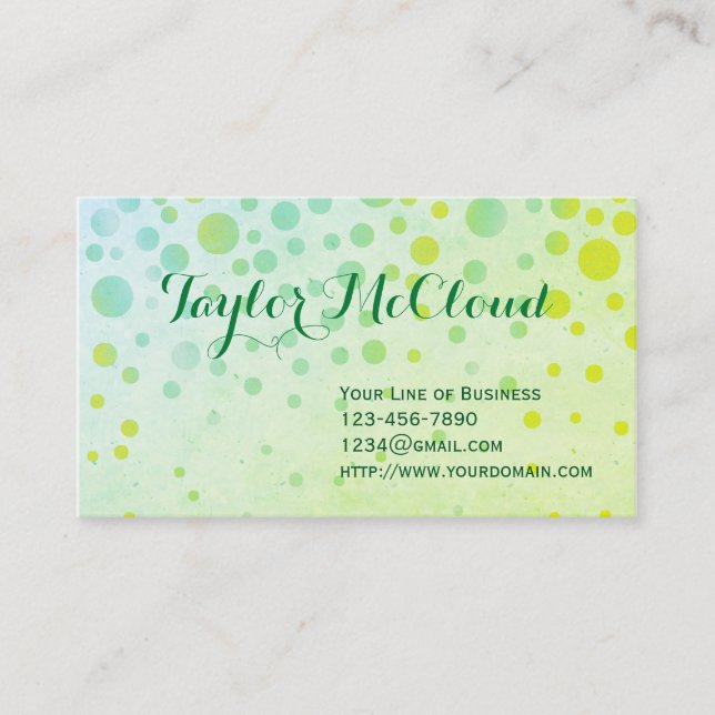 Customise both sides of Green Bubbles Business Card (Front)