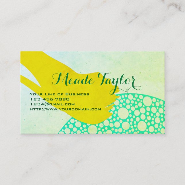 Customise both sides of Green Splash Business Card (Front)