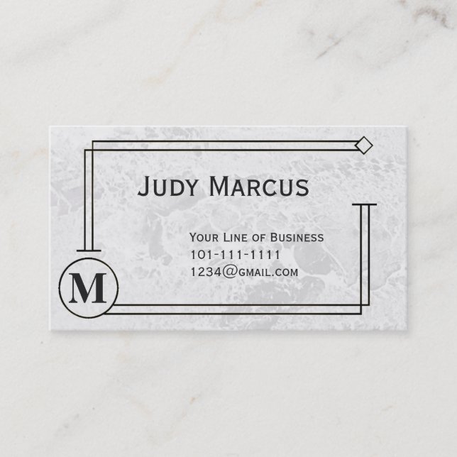 Customise both sides of Grey Marble and Black Business Card (Front)